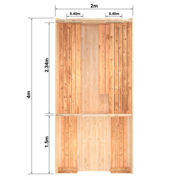 Fasssauna / Gartensauna / Banja / Round 4,0 m mit Balkon